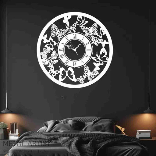 Butterfly Metal Wall Clock