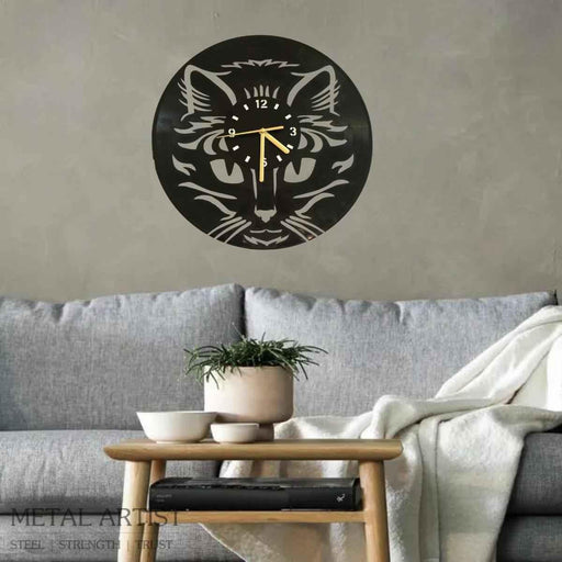 Cat  Metal Wall Clock