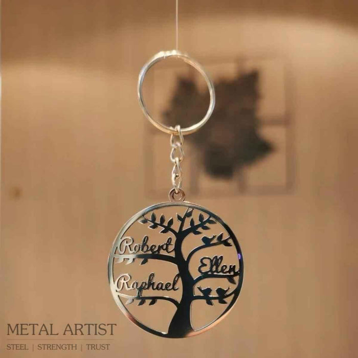 Stainless Steel Family Key Keychain