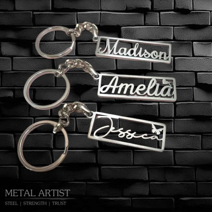 Stainless Steel  Personalized Name Keychain