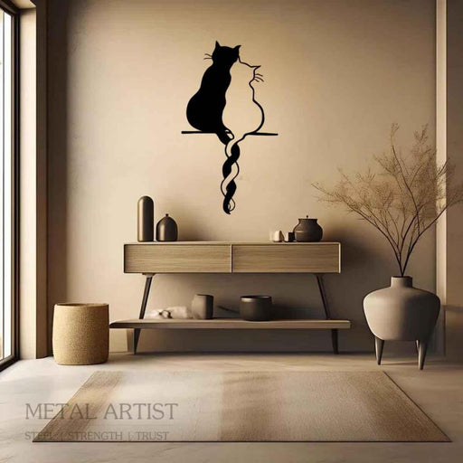 Cats In Love Wall Decor - Metal Artist