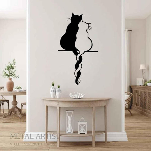 Cats In Love Wall Decor - Metal Artist