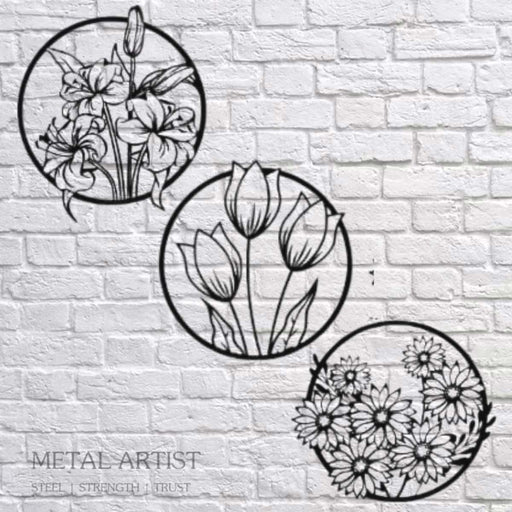 Flowers Metal Wall Art | Wall Decor - Metal Artist