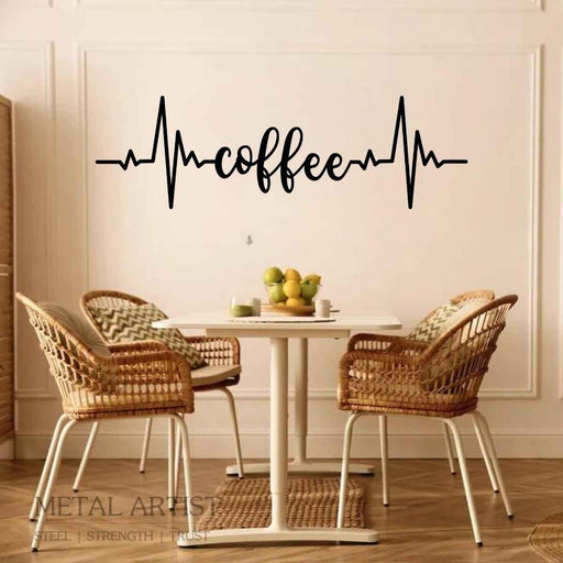 Heartbeat Coffee Wall Art | Customized Wall Art - Metal Artist